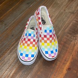 Vans Checkerboard Slip-ons Rainbow